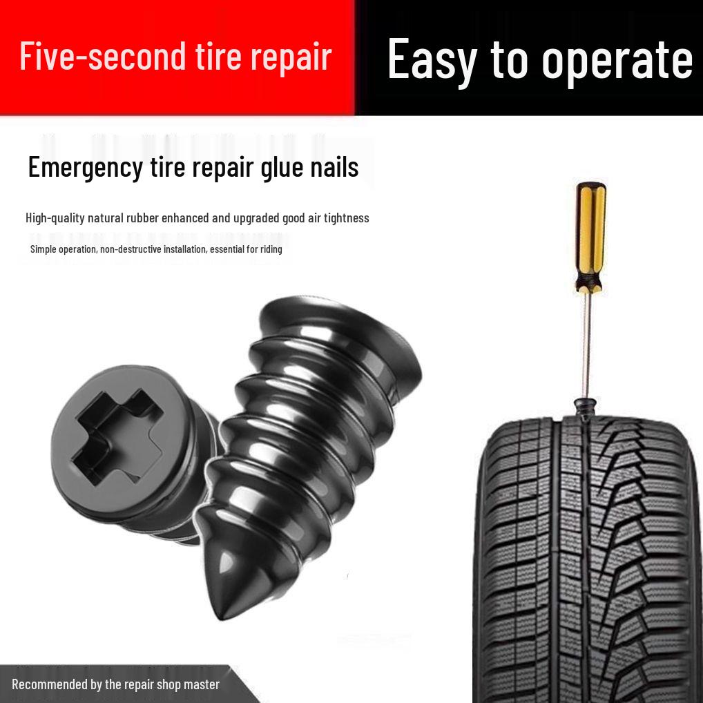 Quick Repair Tire Glue & Nails for Electric Vehicles, Motorcycles, and Cars