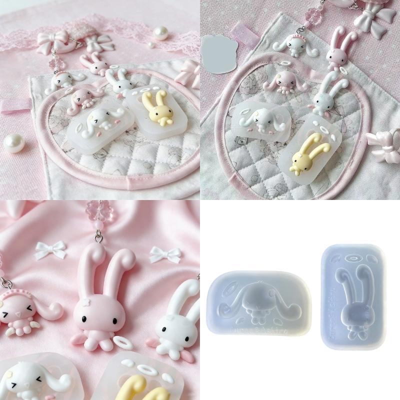 Silicone Craft Mold Rabbit Shape For Creating Handmade Accessories Phone Charm And Resin Art Projects
