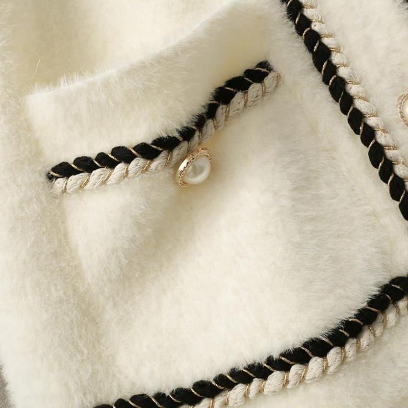 Plush Jacket Women's Fall and Winter Loose Sweater Knit Sweater Casual Large Size Thickened Jacket Tops