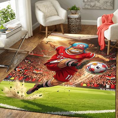 1pc Football Hero Costume Carpet Rug for Bedroom Living Room Decor Sofa Home Game Area Rug Non-slip Floor Mat. DT71601180