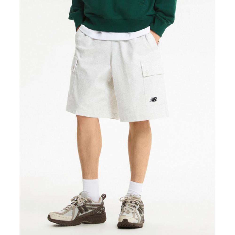 

New BaLance Nbnve22633 Uni rUni Runners CLub SingLe Mesh 5 Part Cargo Shorts L Gray