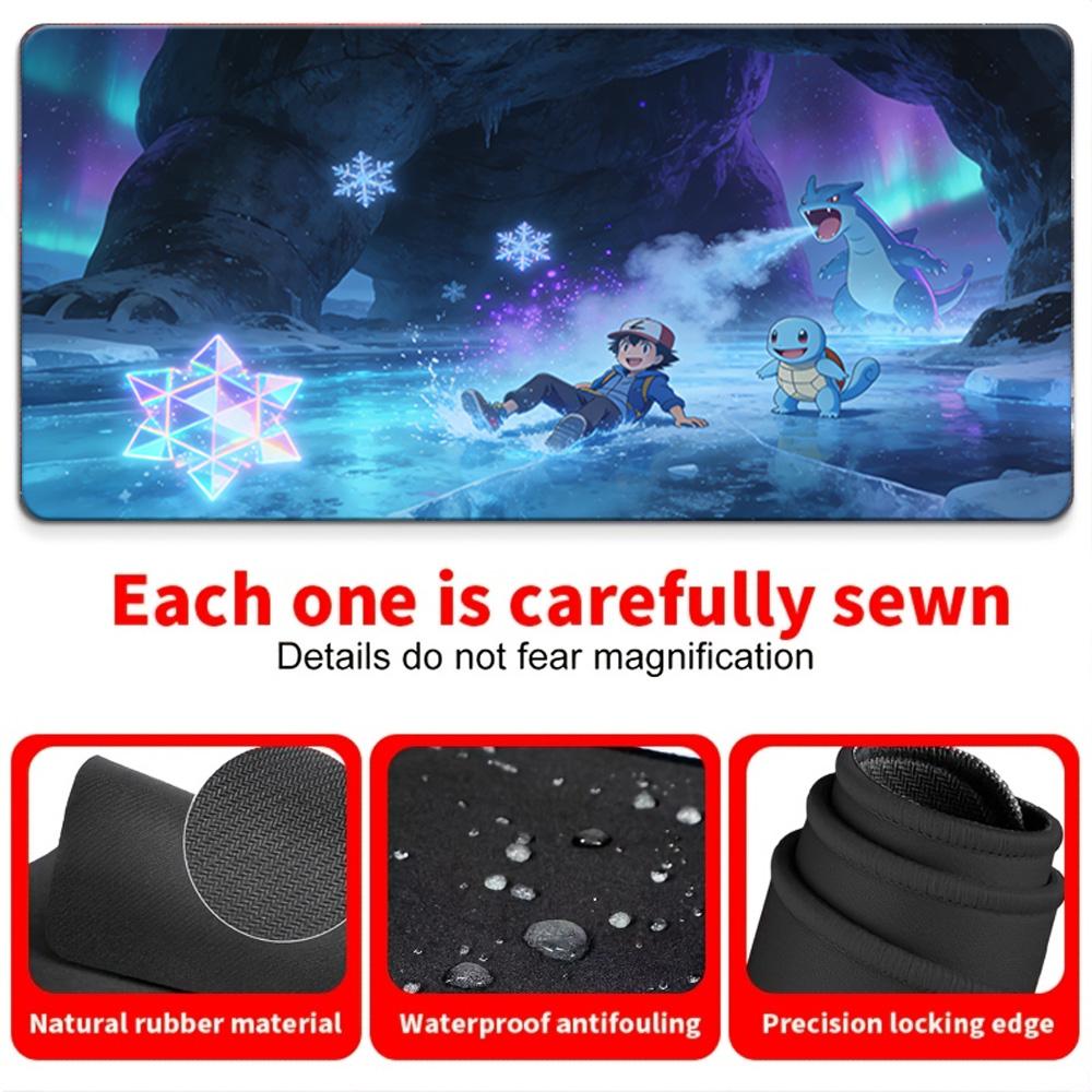 Pokemon Ash Friends Ancient Temple Statue Gaming Mouse Pad NonSlip Desk Mat 30x80x0.2cm
