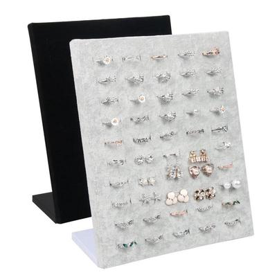 Schwarz Grau Samt Vitrine Schmuck Ring Displays Ständer Brett Halter Box Platte Heimaufbewahrung Schreibtischorganisation