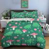 Cartoon Frogs Mushrooms Flower Background Bedding Set 1 Duvet Cover 2 Pillowcases For Adult And Children Luxury Gift Full Size