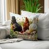 1 Stück Hahn Kissenbezug Für Zuhause Wohnzimmer Schlafzimmer Sofa Büro Dekorative Kissenhülle Weiche Kuschelkissen 45X45cm