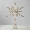 Gold Glitter Light-Up Wrought Iron Octagonal Christmas Tree Topper Star Decoration 2025