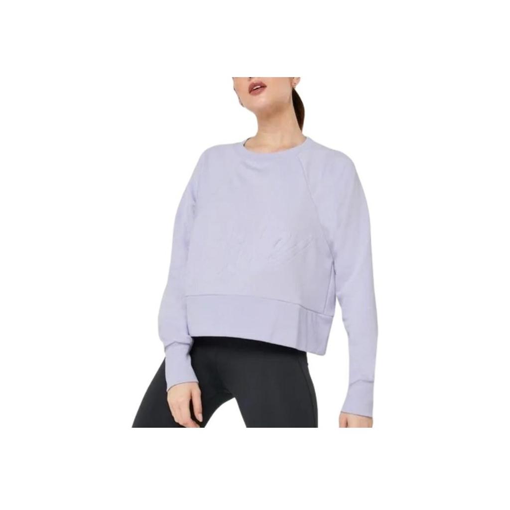 Nike Alphabet Logo Knit Pullover Sweatshirt Women Tops Purple CV7249-539