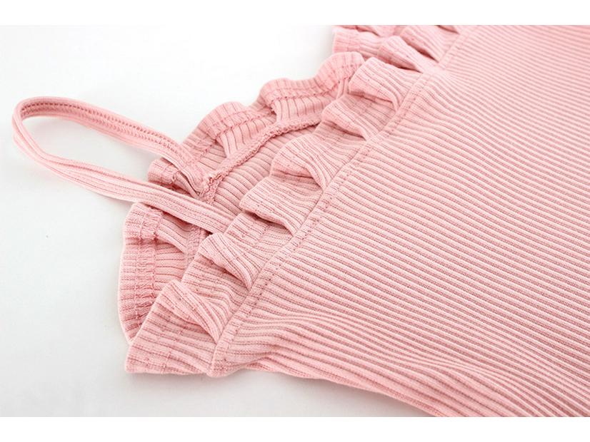 Ästhetisches V-Ausschnitt Spitzen-Ripp-Camisole mit Slim Fit für Damen - Sommerstil