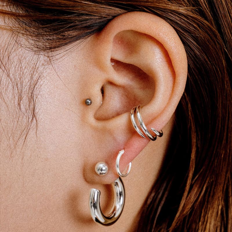 SCALETTO UR002 Ball and Hoop Earrings