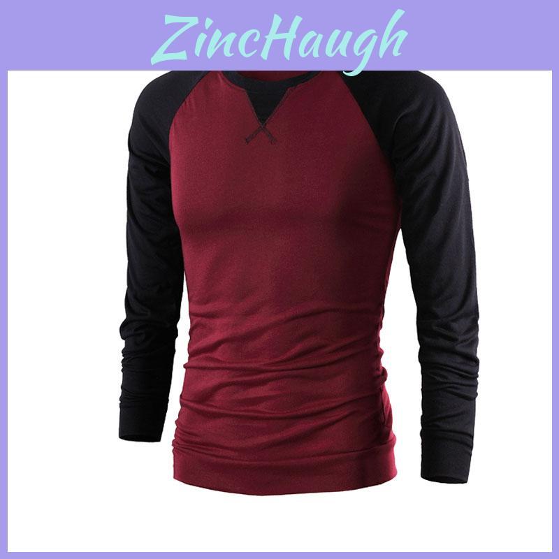 Versatile Men's Slim Fit Crew Neck Long Sleeve Raglan Tee For Everyday Wear
