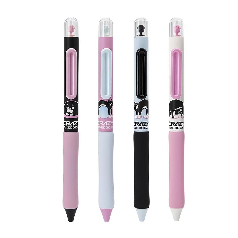 1/4pcs Crazy Tuxedo Cat Gel Ink Pen Cat Paw Rotating Capsule 0.5mm Ballpoint Black Color Quick Dry Smooth Writing