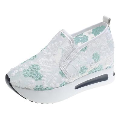 Sommar Muffin Platform Casual Skor Broderade Damskor