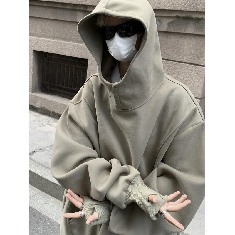 

Men s High Street Solid Color Hoodie - 2024 Spring/Autumn Casual Loose Fit Jacket XL зелений