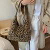 New Leopard Print Furry Top Handle  Bag Comfortable and Versatile Texture Shoulder Bag Women Large Capacity Simple Storage Bags