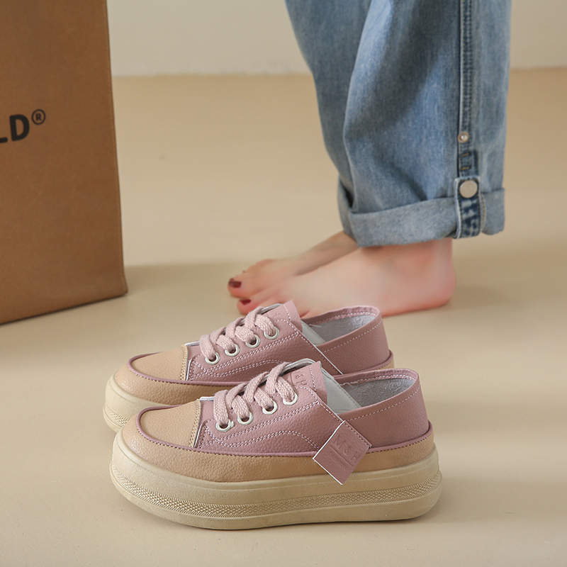 Spring and Autumn new two-wear versatile little white board shoes dissolved muffin platform single shoes casual fashion retro women's shoes