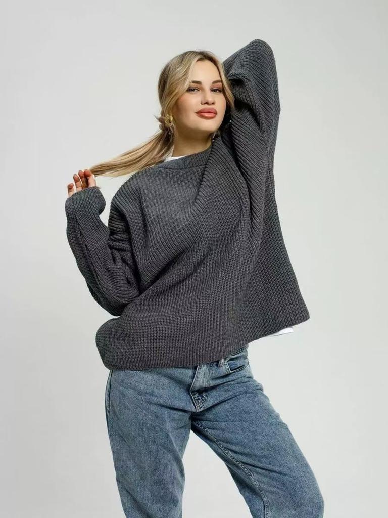 Halbhoher Kragen Basis-Layer Pullover Verdickte Strickware Innenoberteil Locker geschnitten Farbe