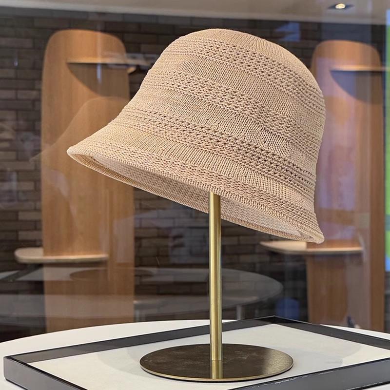 New fashion sunshade sunscreen fisherman hat children spring and summer knitted hollow breathable face small bucket hat
