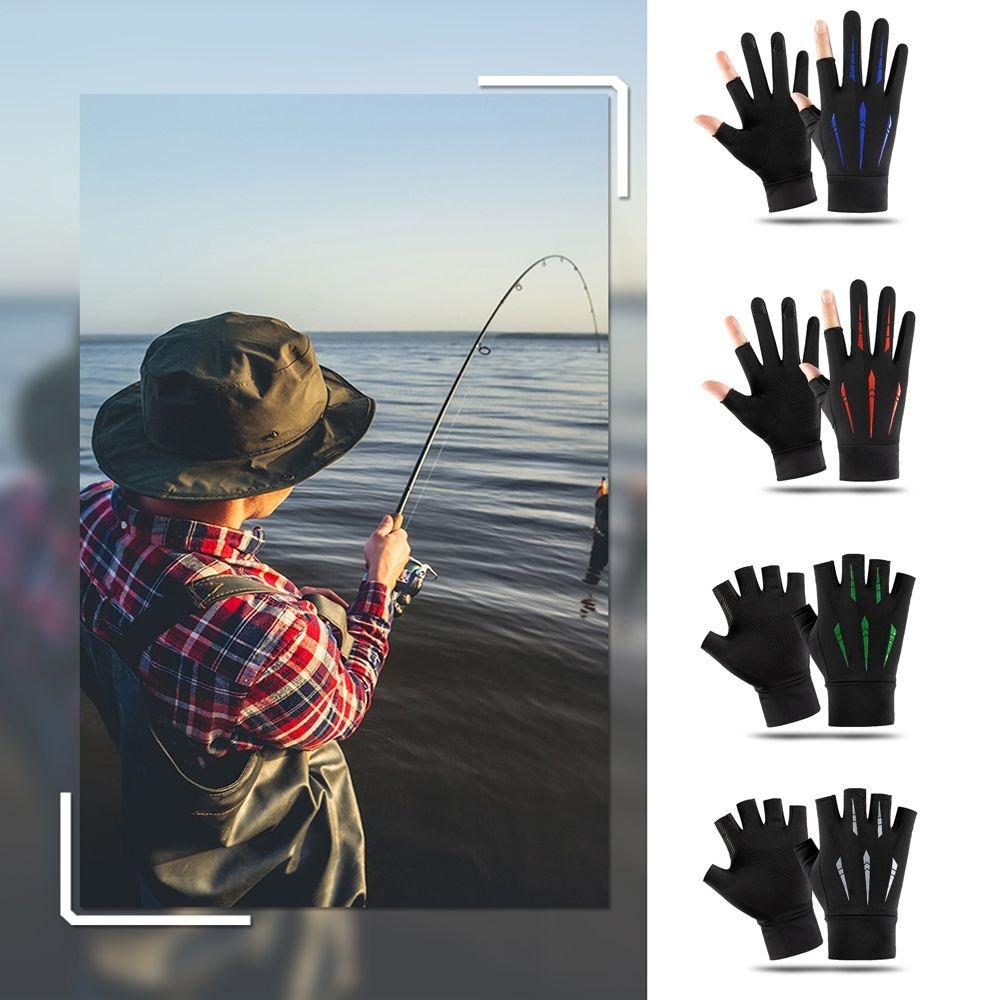 Anti-uv Ice Silk Fishing Gloves Highly Elastic Armguard 2024 Fitness Gloves  Cycling Driving