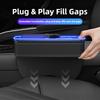 Car Colour Light Seat Gap Storage Box 2 USB Charging LED Car Crevice Storage Organizer Box Auto Interior Stowing Tidying