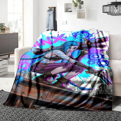 1Pc Cyberpunk Warrior Girl Blanket Soft Throw Blanket For Home Bedroom Bed Sofa Travel Office Solid Christmas Blanket