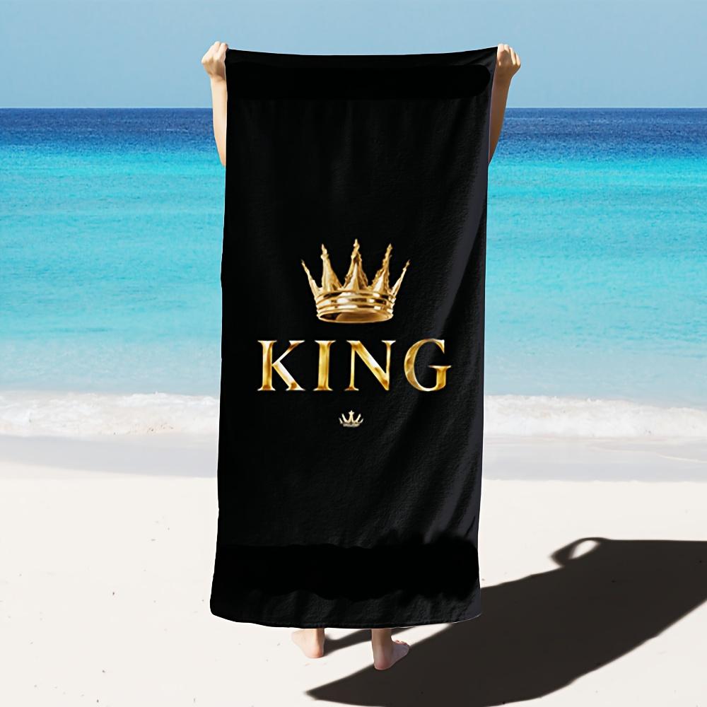 

Golden Crown King Art Beach Towel, Majestic Graphic Design Quick-Dry Sand-Free Microfiber Bath Towel for Travel, Swim and Yoga W40*H60(CM)