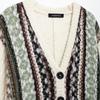 Autumn New Women's V-neck Jacquard Loose Coat - European & American Street Fashion