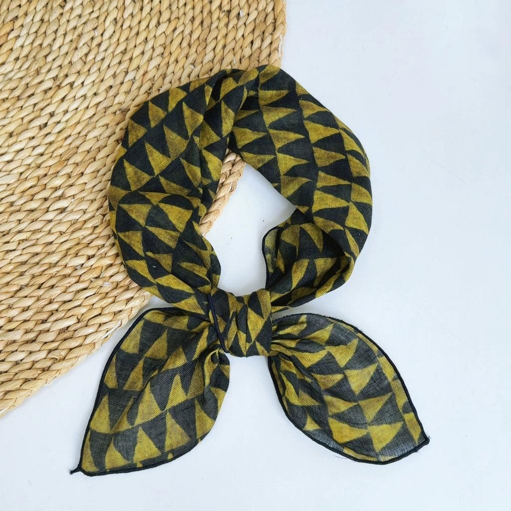 Spring And Summer Women Linen Floral Thin Neck Scarves Square Scarf Neckerchief Office Lady Hijab Headband Female Foulard