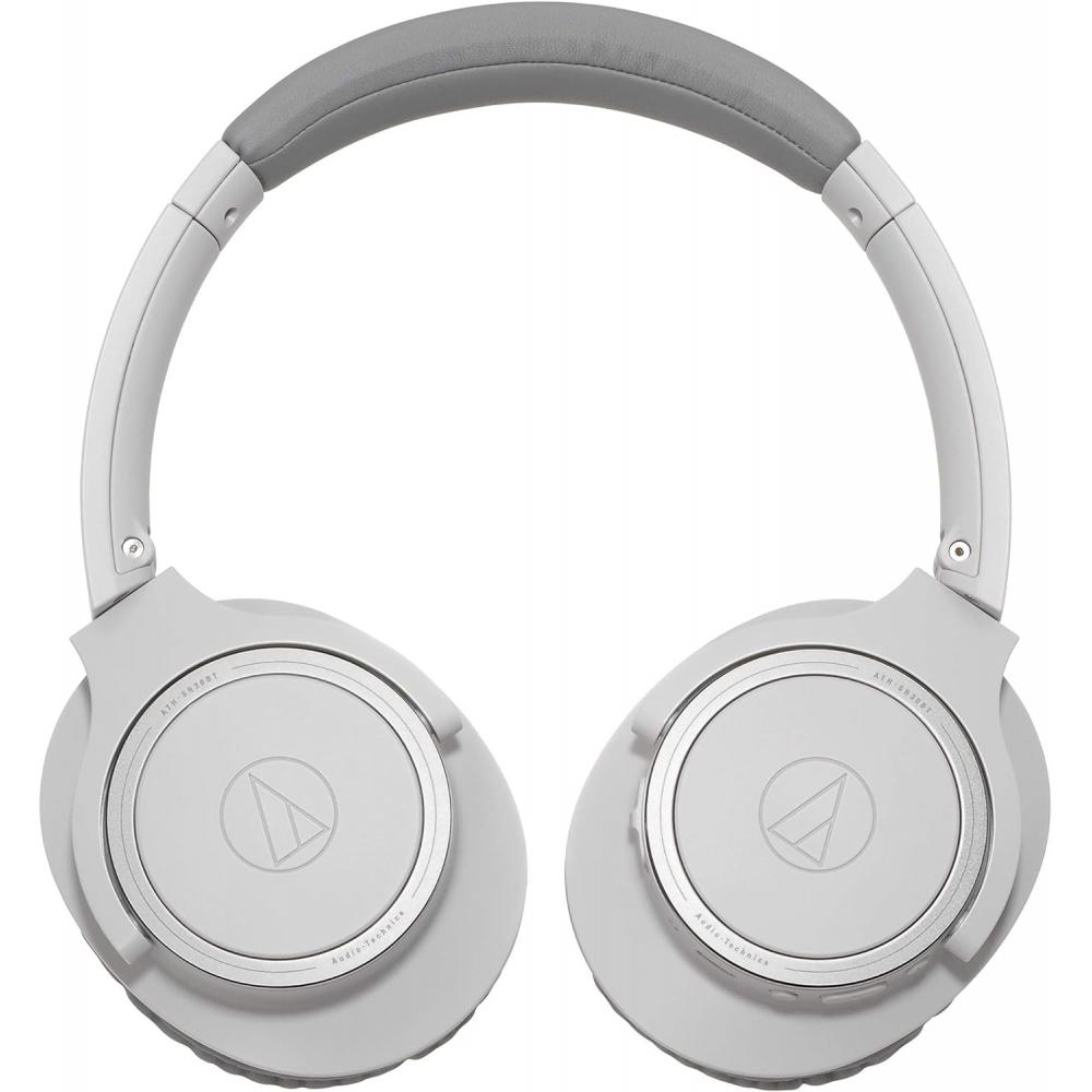Audio Technica Ath Sr30bt Gy Wireless Headphones BlueTooth With Microphone Up To 70 Hours Playback Gray Ath Sr30bt Gy Gray
