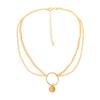 Fashion Creative Geometric Circle Accessories Women, Double Versatile Chain Sequins Pendant Necklace