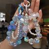 Mobile Phone Strap Wrist Chain Colorful Round Beads Handmade Pearl Beaded Pendant Short Phone Case Universal Anti Loss Landyard