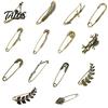 Coats Decorative Pin Vintage Bronze Safety Pin, Large Feather Bird Leaf Flower Lapel Elegant Men Women Brooch for Coats, Jackets, Hats, Bags Design