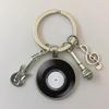 Creative Gramophone Music Keychain Ring Creative Charm Music Retro Vinyl Keychain Vinyl Record Picture Musician Accessories Gift