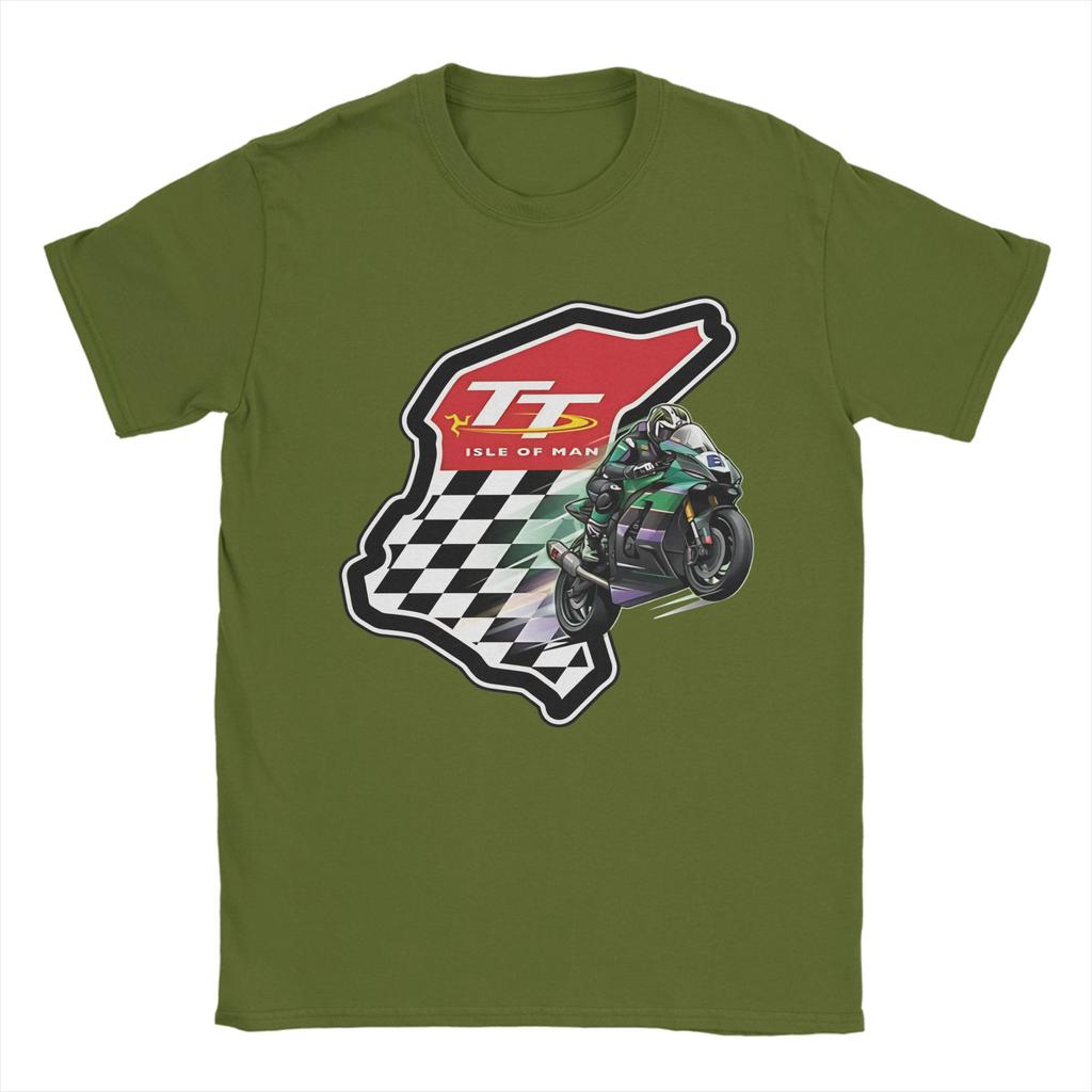 Motorcycle Sport Isle of Unisex TT Races Cotton TShirt For Unisex Beach Streetwear TShirts Harajuku Tees Oversized Pattern Clothing