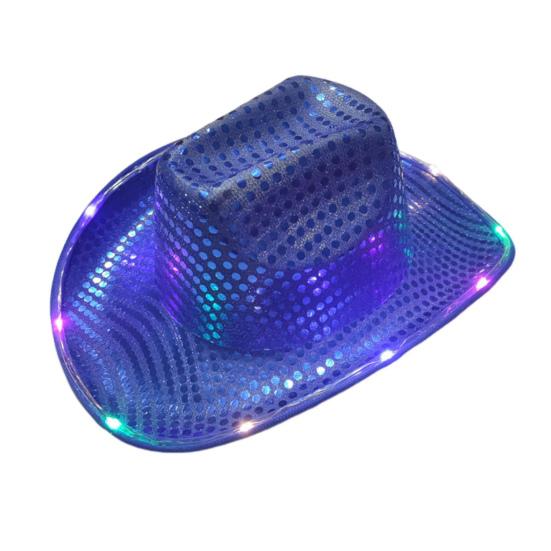 LED Light-Up Cowboy Hat Retro Western Style Luminous 9 Color Available Christmas Party Nightclubs