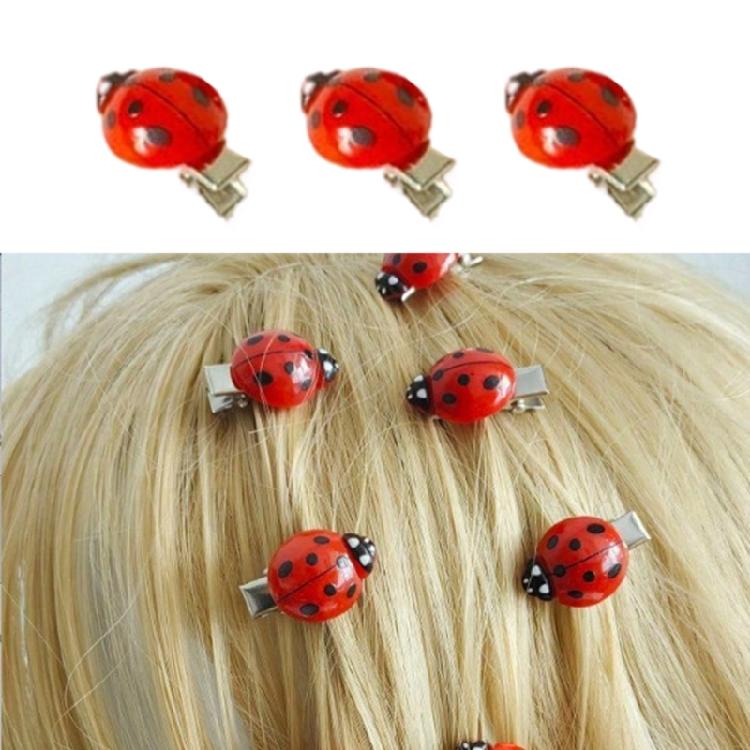 10PCS Realistic Ladybird Hairpins for Kids Teens Hair Barrettes Sweet Style Hair Ornaments for School Event Outings