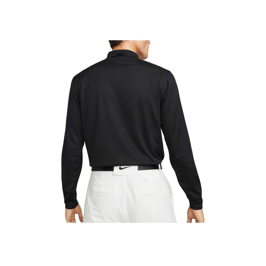 Nike Einfarbiges Langarm-Poloshirt Herren Oberteile Schwarz DN2345-010