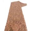 1Yard Luxury African Lace Fabric with Embroidery Flower Glitter High Quality Heavy Sequin French Beaded Lace Fabric for Sewing