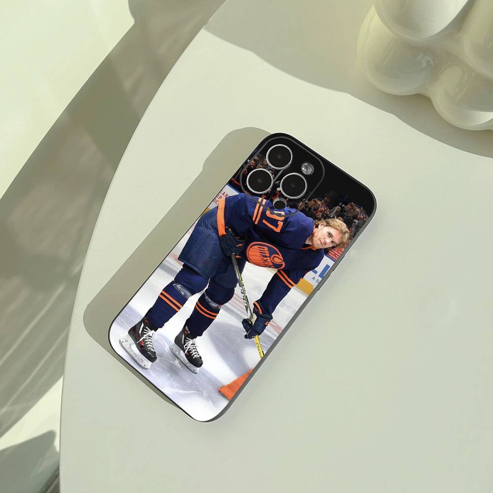 Ice Hockey C-Connor McDavid Phone Case For iPhone 17,16,15,14,13,12,11 Pro Max,16/15/14Plus,XS Soft Black Cover