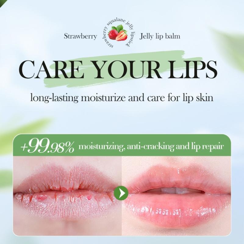 Strawberry Squalane Lipstick 3g Anti-drying and Cracking Jelly Hydrating Moisturizing and Moisturizing Lipstick