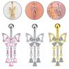 Elegant Dangled Belly Ring Bow Curved Barbell Trendy Butterfly Navel Piercing  Beach