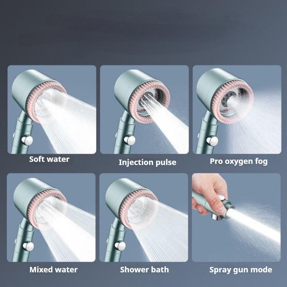 5 Getti Regolabili Soffione Doccia Spa Turbo Alta Pressione Risparmio Acqua Soffioni Doccia Portatili Arresto OneKey Accessorio Bagno