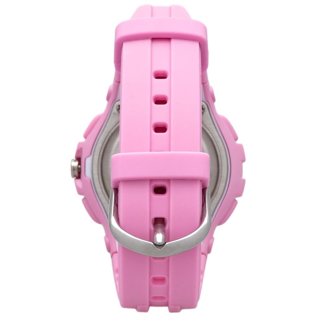 CREPHA Analog 10 ATM Water EL 3D Simple Rubber Kids' Watch, Resistant, Light, Dial, Multifunctional, Cute, Design, Strap, Pink, T-SPORTS