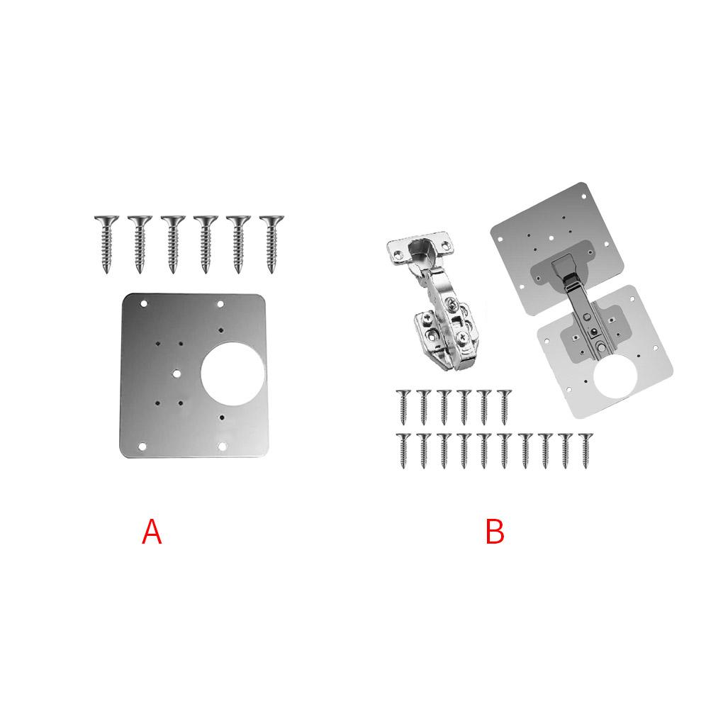 Hinge Repair Set Stainless Door Hinge Plate Screws Kit