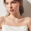 CUOKA MIRACLE I Love You Necklace, 100 Languages, 925 Sterling Silver, Projection Round Onyx Pendant, Memory Color Bone Necklace, Projection Gift for