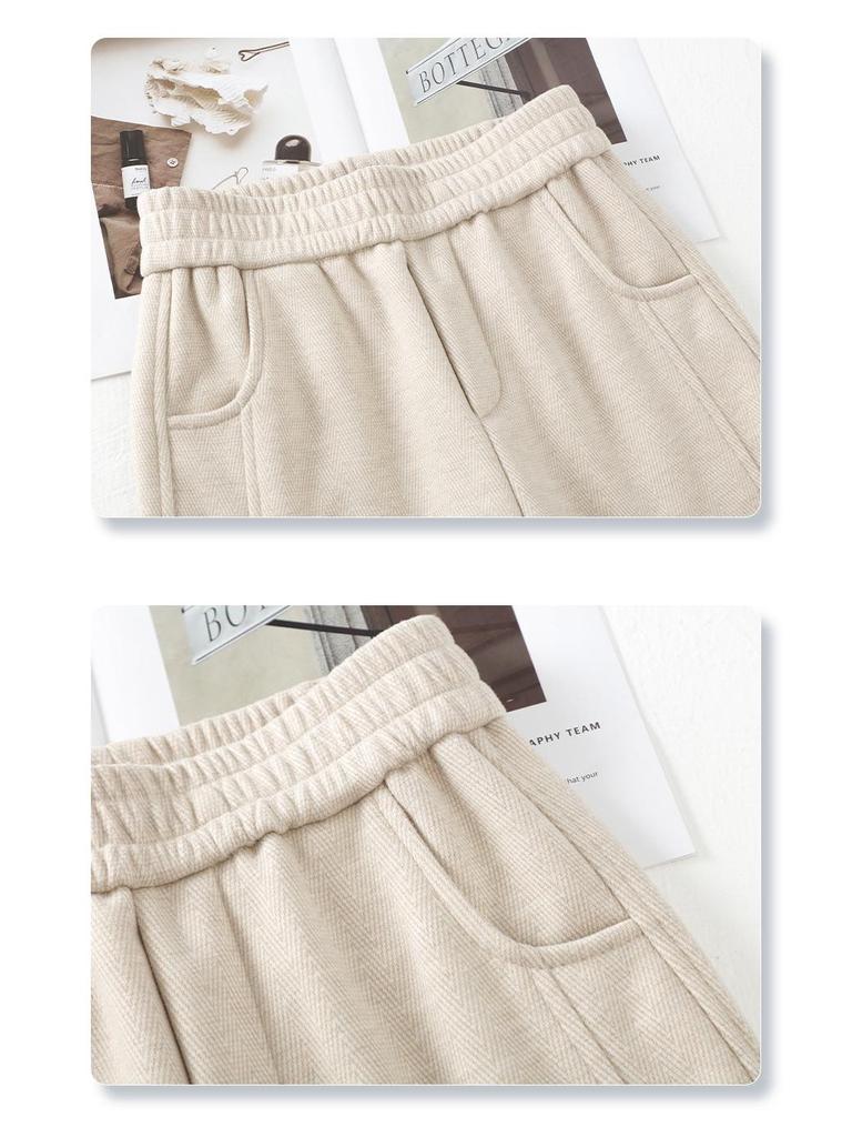 Apricot Women's Woolen Pants - 2024 Autumn/Winter Straight Wide-Leg Casual Style