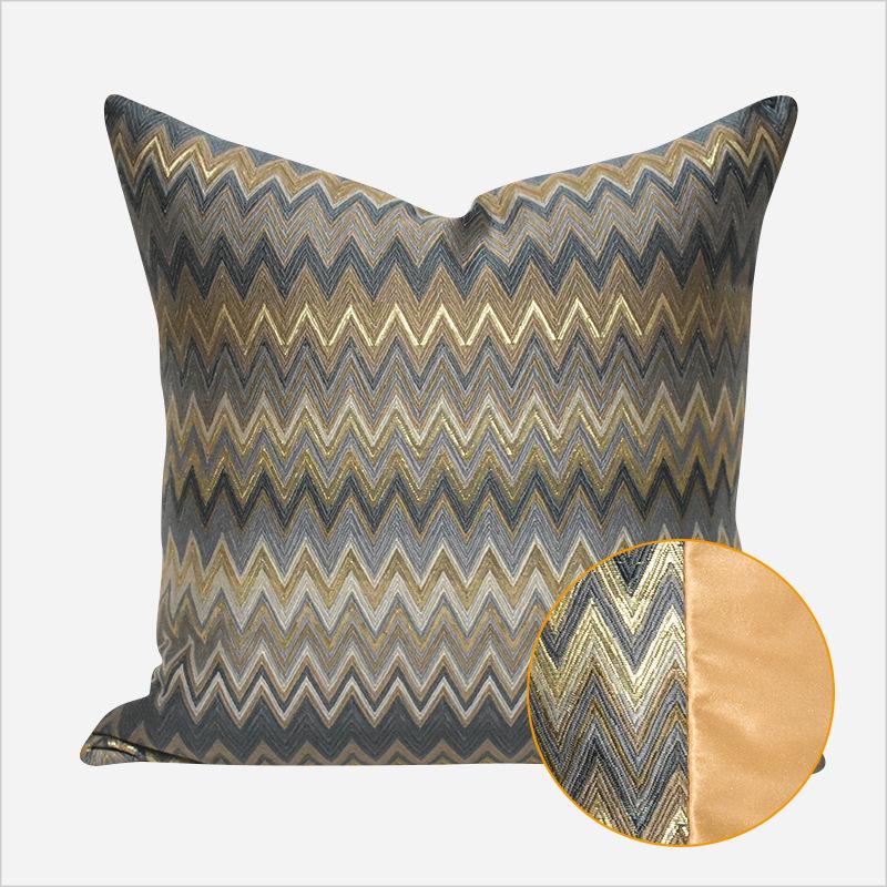 Geometrische Kissenhülle in Gold-Kaffee: Moderne luxuriöse abstrakte Kissenhülle für Sofa und Wohnzimmer