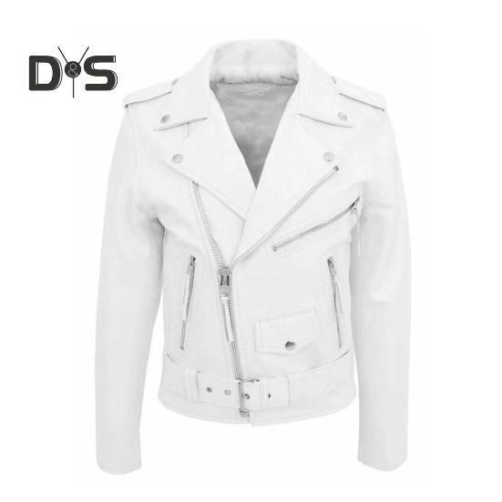 Men Jacket Slim Fit Faux Leather Solid Color Coat with Diagonal Zipper Belt Adjustment Windproof Coat