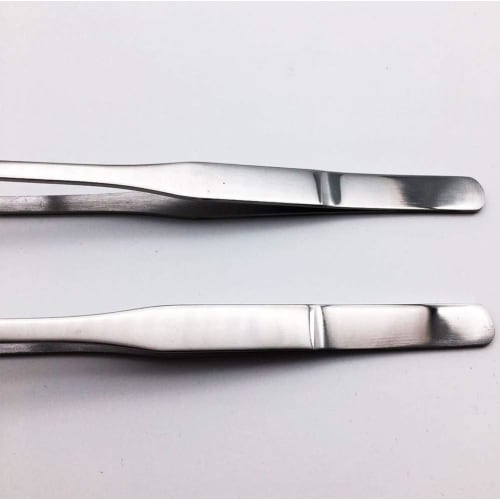 EDu Long Aquatic Plant Tweezers for Aquariums, Aquatic Plants, and Reptiles, 27cm Stainless Steel (Bent Tip, SUS430)