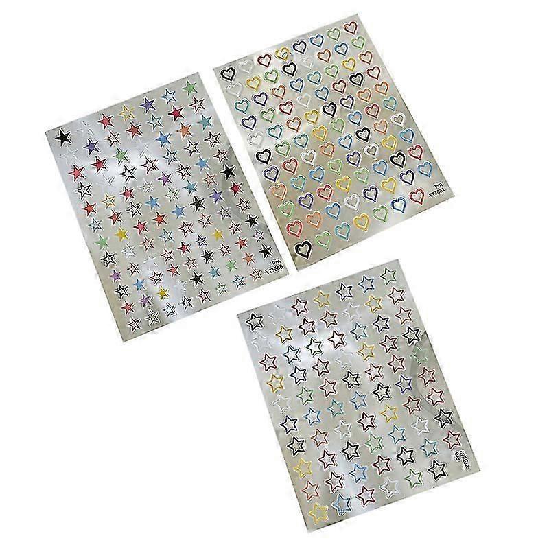Dopamine Star Nail Sticker Dopamine Cute Jelly Nail Art Decals Pack Embossed Hand Ledger DIY Decor Manicure