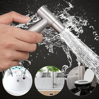 Stainless Steel Bidet Toilet Sprayer Kit Handheld Bathroom Toilet Bidet Sprayer Hand Sprayer Self Cleaning Hand Bidet Faucet